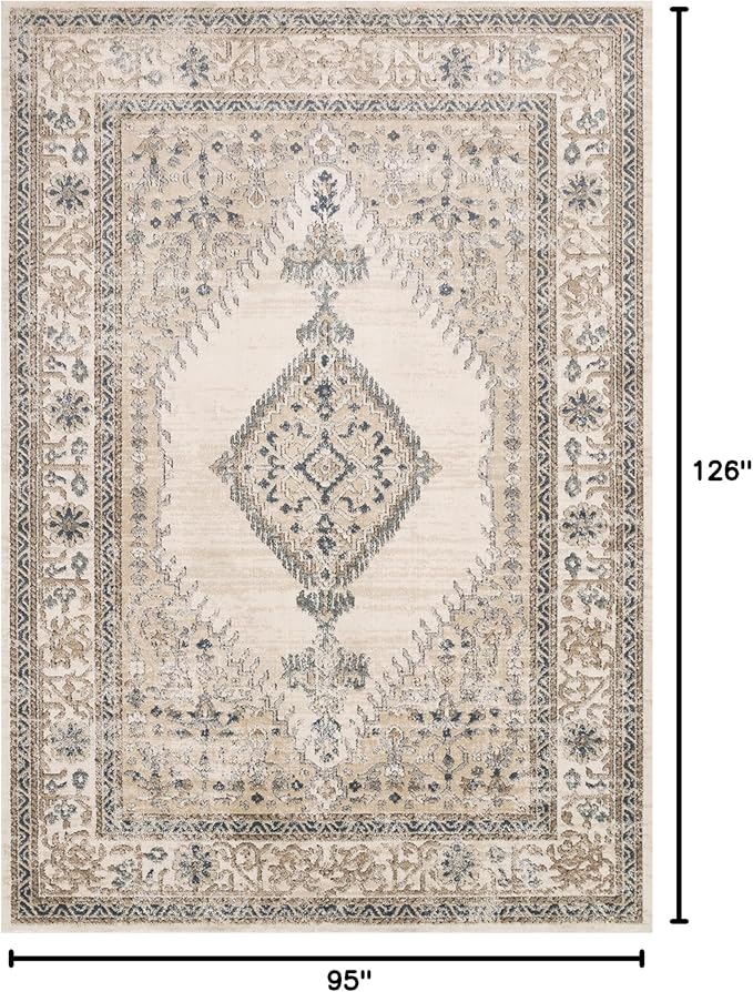Loloi Teagan Collection 7'-11" x 10'-6" Area Rug in Oatmeal/Ivory - Large, Soft Neutral Rug, High-Traffic for Living Room, Bedroom, Home Office, Dining Area
