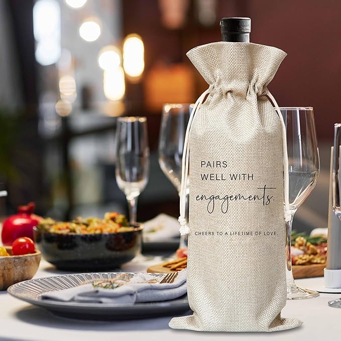 Xanev Engagement Gifts For Couples, Wedding Wine Gift Bag, Mr And Mrs Marriage Wedding Gifts, Honeymoon Gifts, Wedding Bridal Shower Engagement Bachelorette Party Decoration Supplies Favors, B37
