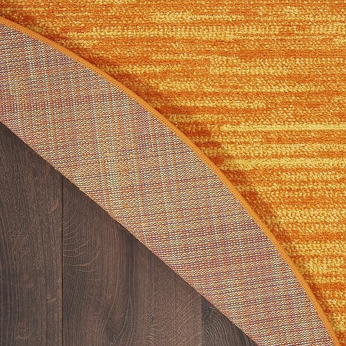Nourison Essentials Indoor/Outdoor Sunburst 4' x Round Area Rug, Easy Cleaning, Non Shedding, Bed Room, Living Room, Dining Room, Backyard, Deck, Patio (4 Round)