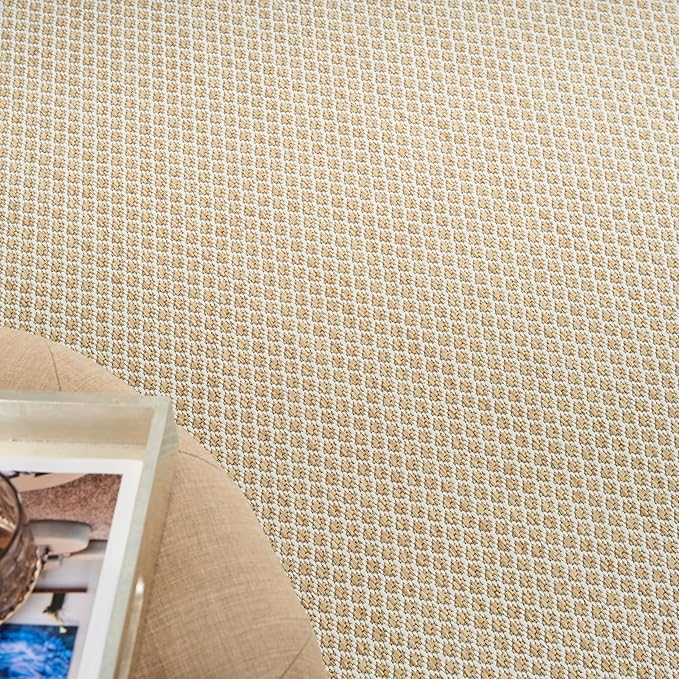 Nourison Courtyard Natural 5' x 7' Area Rug - Easy Clean, Non Shedding, Bed Room, Living Room, Dining Room, Kitchen (5' x 7')