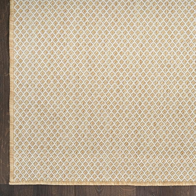 Nourison Courtyard Natural 5' x 7' Area Rug - Easy Clean, Non Shedding, Bed Room, Living Room, Dining Room, Kitchen (5' x 7')
