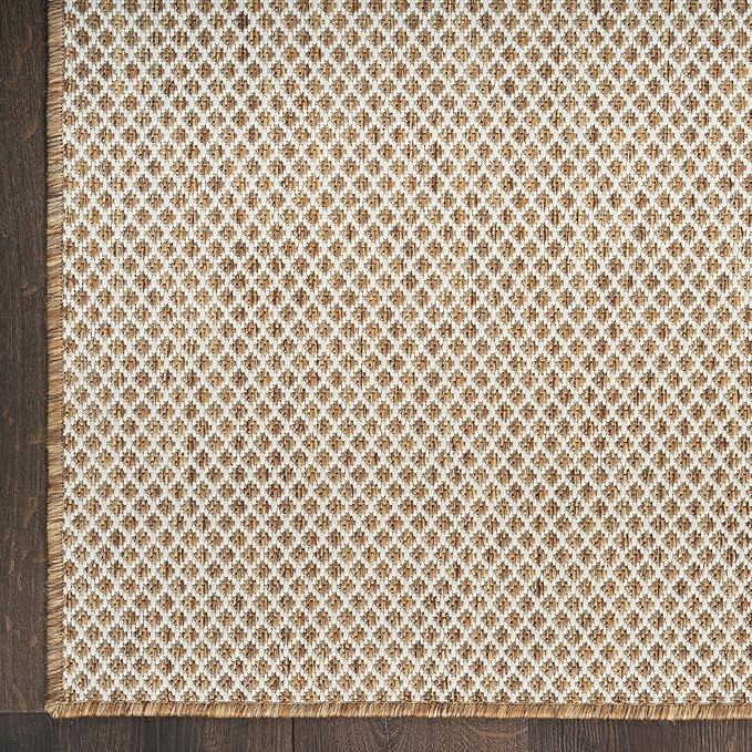 Nourison Courtyard Jute Ivory 2' x 3' Area Rug - Easy Clean, Non Shedding, Bed Room, Living Room, Dining Room, Kitchen (2' x 3')
