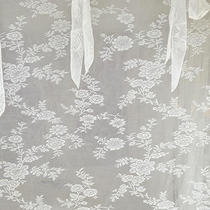 Mengersi Canopy Bed Curtains with Tie Backs,Bed Canopy Curtains Bed Drapes Sheer Curtains for Bedroom Decor(Queen,White