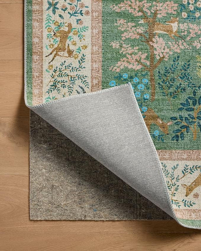 Loloi Rifle Paper Co. Canopy Collection CNP-02 Sage/Blush 5'-0" x 7'-6" Area Rug
