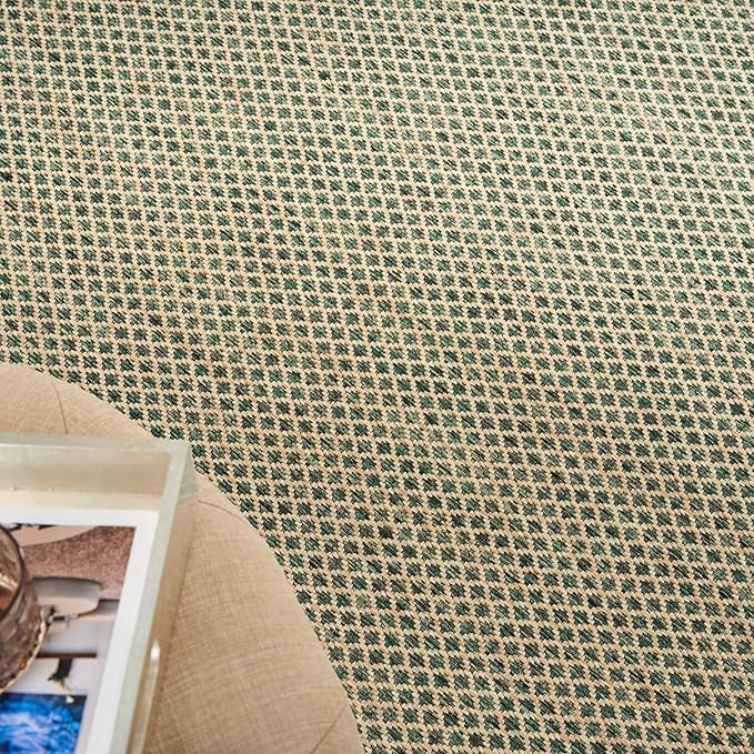 Nourison Courtyard Green 8' x 10' Area Rug - Easy Clean, Non Shedding, Bed Room, Living Room, Dining Room, Kitchen (8' x 10')