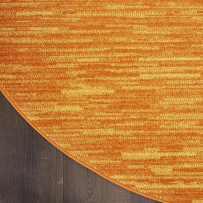 Nourison Essentials Indoor/Outdoor Sunburst 4' x Round Area Rug, Easy Cleaning, Non Shedding, Bed Room, Living Room, Dining Room, Backyard, Deck, Patio (4 Round)