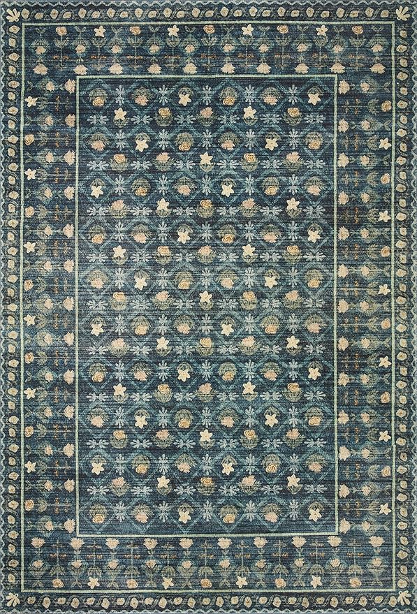 Rifle Paper Co. x Loloi Eden Collection EDE-03 Lattice Indigo 2'-6" x 7'-6" Runner Rug