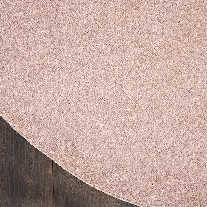Nourison Essentials 6' x Round Pink Fabric Outdoor Area Rug (6' Round)