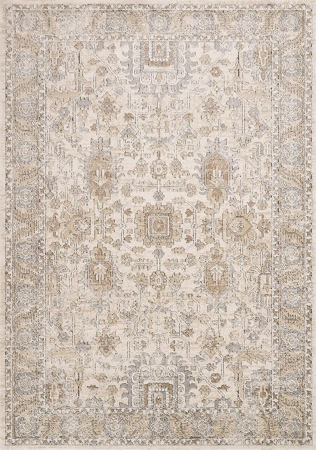 Loloi Teagan Collection 11'-6" x 15' Area Rug in Ivory/Sand - Large, Soft Neutral Rug, High-Traffic for Living Room, Bedroom, Home Office, Dining Area