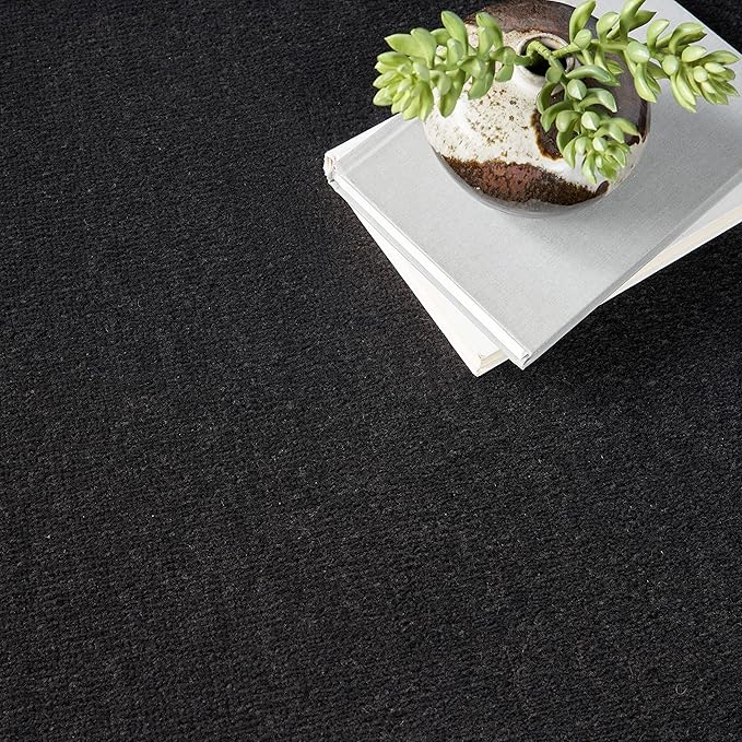 Nourison Essentials Indoor/Outdoor Black 6' x 9'Oval Area Rug, Easy Cleaning, Non Shedding, Bed Room, Living Room, Dining Room, Backyard, Deck, Patio (6x9 Oval)