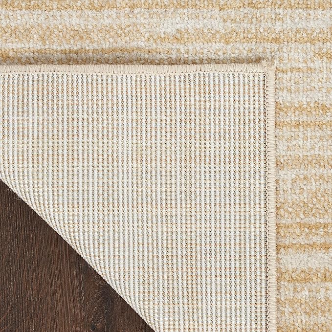 Nourison Essentials 10' Runner Ivory Gold Fabric Area Rug