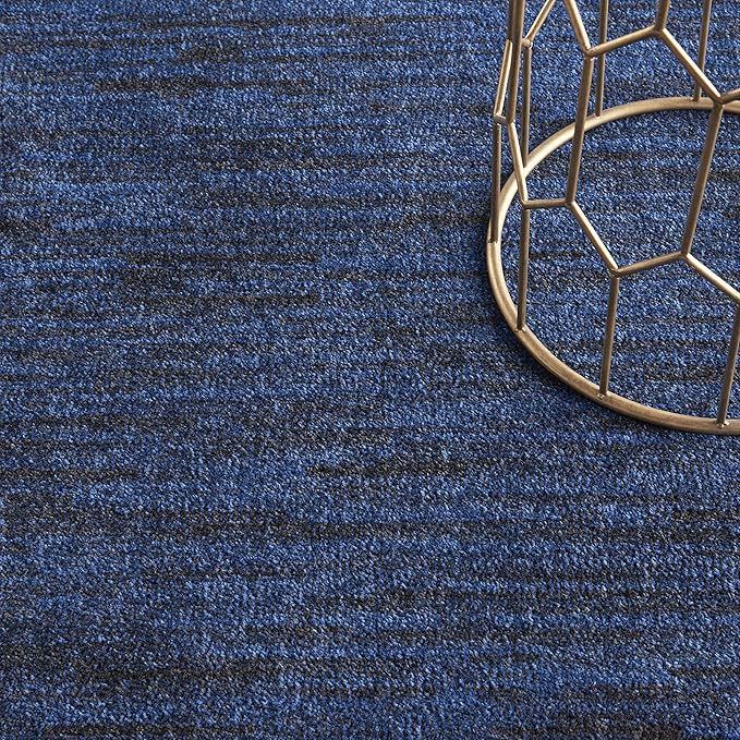 Nourison Essentials Indoor/Outdoor Midnight Blue 6' x 9' Area Rug, Easy Cleaning, Non Shedding, Bed Room, Living Room, Dining Room, Backyard, Deck, Patio (6x9)