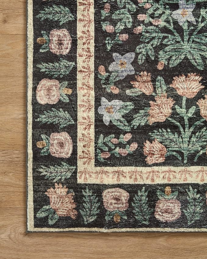 Rifle Paper Co. x Loloi Eden Collection EDE-02 Mughal Garden Black 2'-6" x 11'-6" Runner Rug