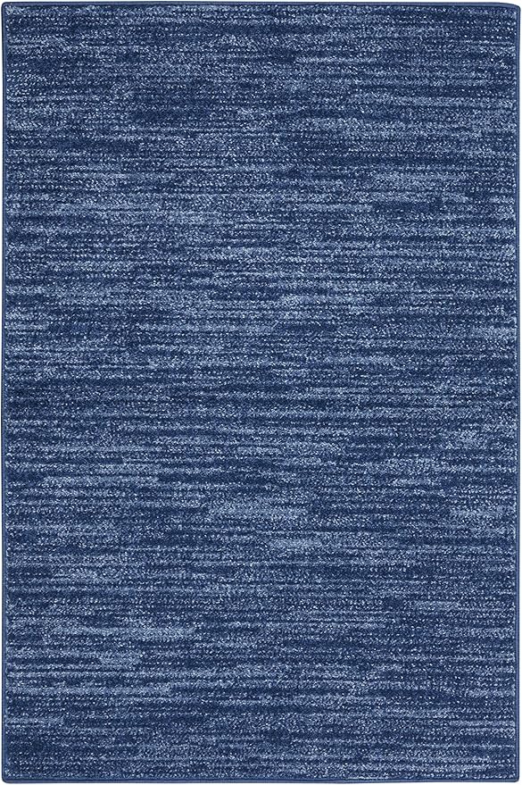 Nourison Essentials 2' x 4' Navy Blue Fabric Outdoor Area Rug (2' x 4')