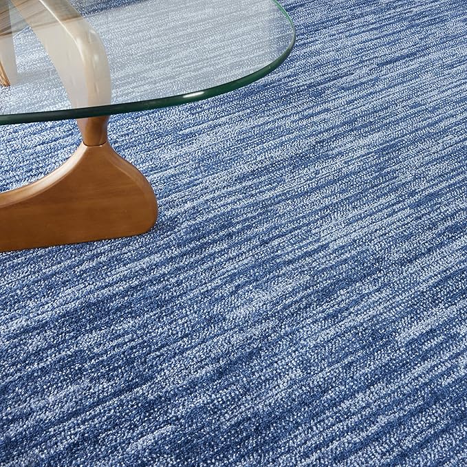 Nourison Essentials Indoor/Outdoor Navy Blue 10' x Round Area Rug, Easy Cleaning, Non Shedding, Bed Room, Living Room, Dining Room, Backyard, Deck, Patio (10 Round)