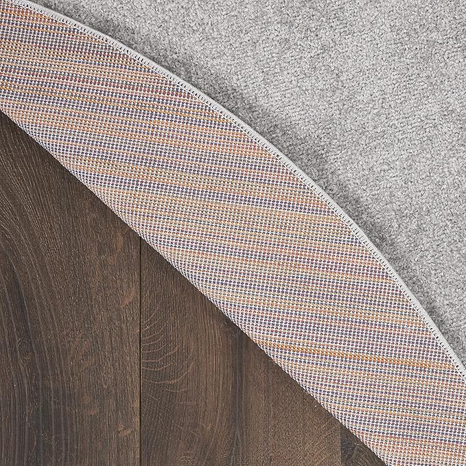 Nourison Essentials Indoor/Outdoor Silver Grey 6' x 9' Oval Area Rug, Easy Cleaning, Non Shedding, Bed Room, Living Room, Dining Room, Backyard, Deck, Patio (6x9 Oval)