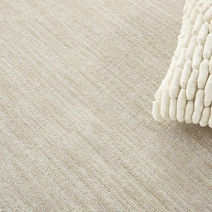 Nourison Essentials Indoor/Outdoor Ivory Beige 8' x Round Area Rug, Easy Cleaning, Non Shedding, Bed Room, Living Room, Dining Room, Backyard, Deck, Patio (8 Round)