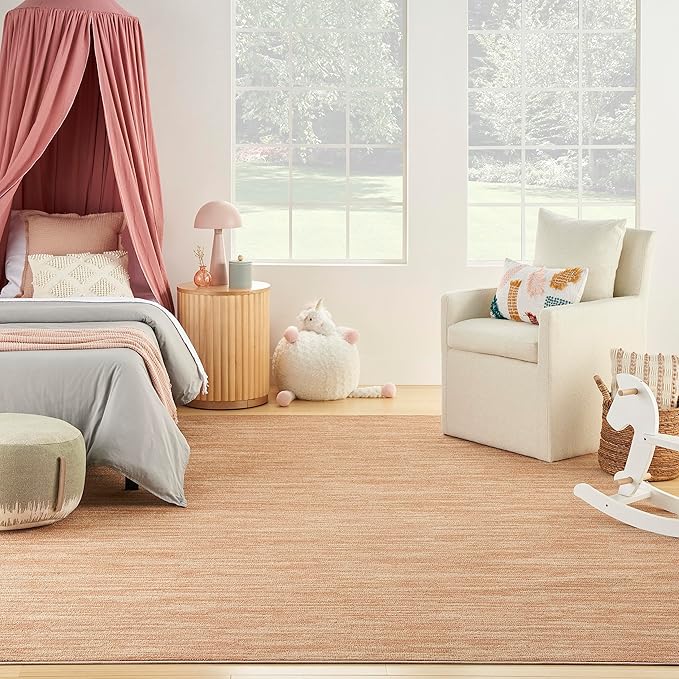 Nourison Essentials Indoor/Outdoor Rust 7' x 10' Area Rug, Easy Cleaning, Non Shedding, Bed Room, Living Room, Dining Room, Backyard, Deck, Patio (7x10)