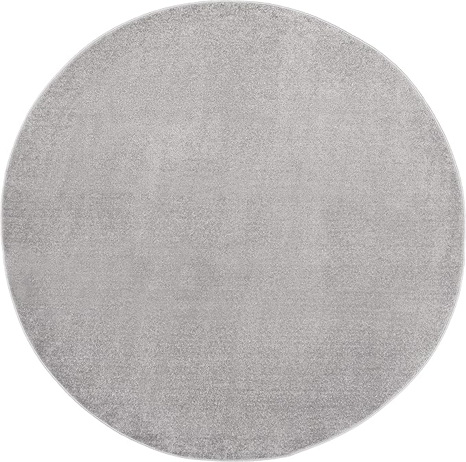 Nourison Essentials 120" x Round Outdoor Indoor/Outdoor Rug in Silver Grey