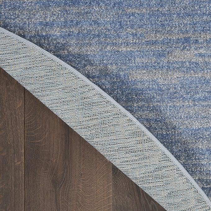Nourison Essentials 4' x Round Blue/Grey Outdoor Indoor/Outdoor Rug