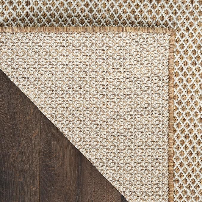 Nourison Courtyard Jute Ivory 2'2" x 8' Area Rug - Easy Clean, Non Shedding, Bed Room, Living Room, Dining Room, Kitchen (8' Runner)