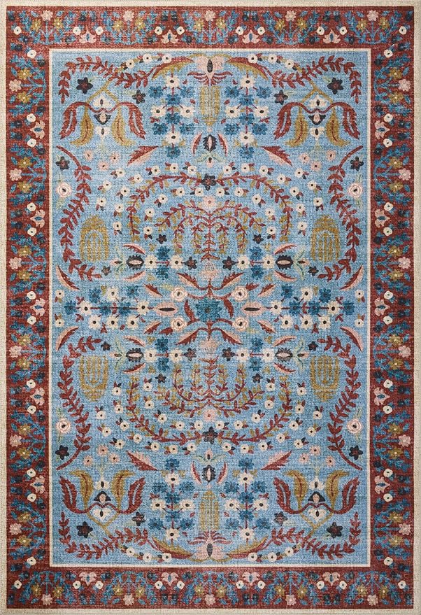 Loloi Rifle Paper Co. Canopy Collection CNP-03 Red/Blue 3'-9" x 5'-9" Accent Rug