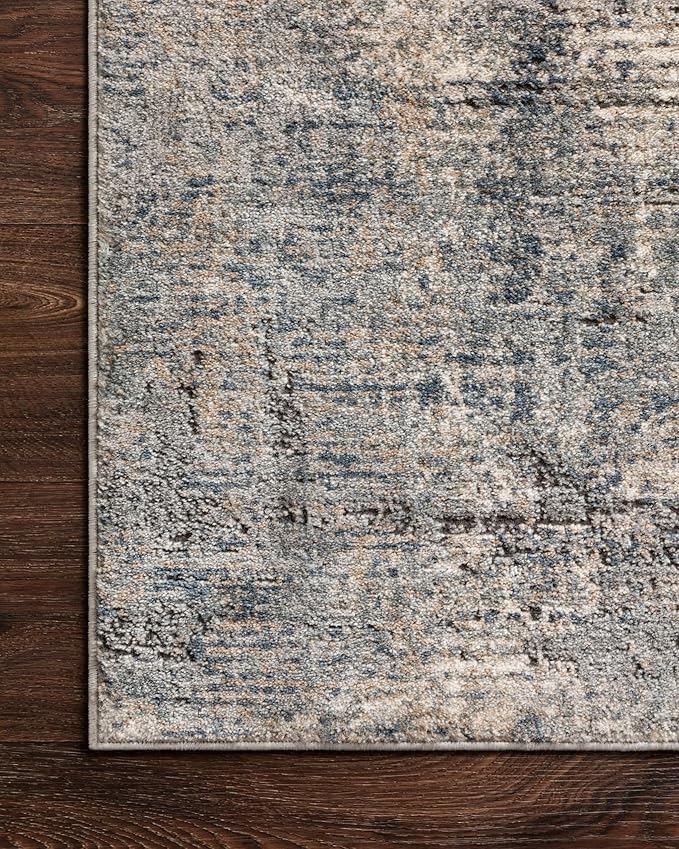 Loloi Teagan Collection 9'-9" x 13'-6" Area Rug in Denim/Slate - Large, Soft Neutral Rug, High-Traffic for Living Room, Bedroom, Home Office, Dining Area
