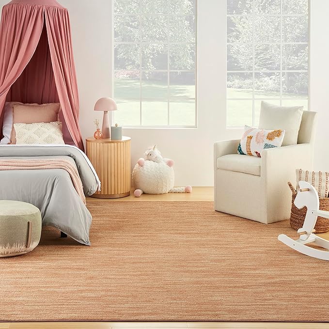 Nourison Essentials Indoor/Outdoor Rust 10' x 14' Area Rug, Easy Cleaning, Non Shedding, Bed Room, Living Room, Dining Room, Backyard, Deck, Patio (10x14)