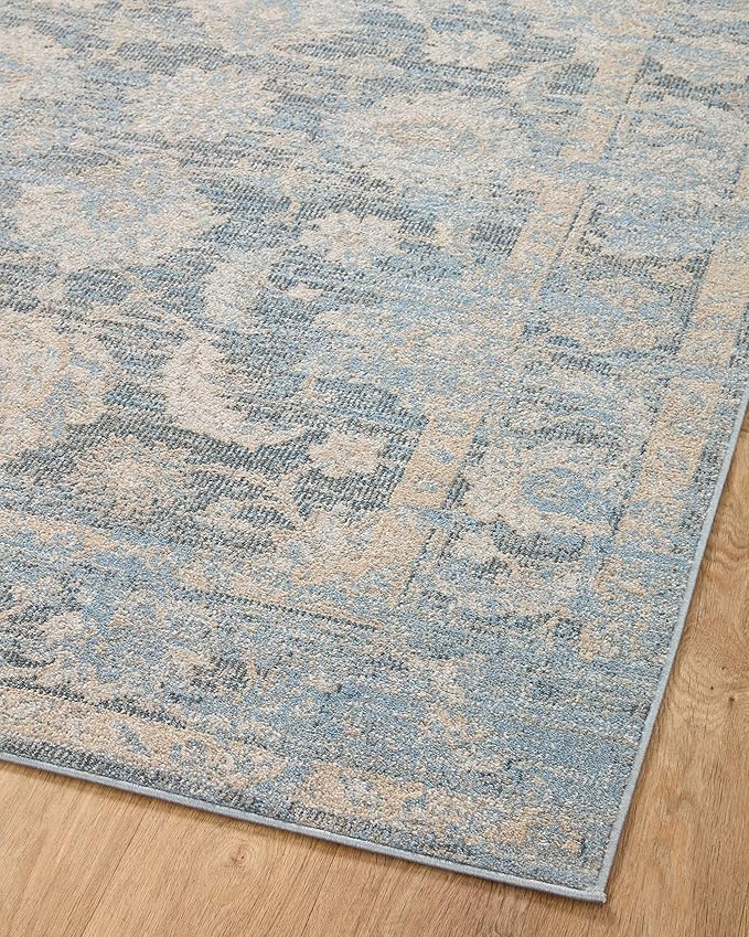 Loloi II Odette Collection ODT-03 Sky/Beige 5'-3" x 7'-9" Area Rug