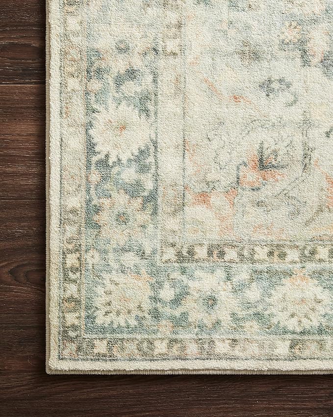 Loloi II Rosette Teal/Ivory 3'-3" x 5'-3" Accent Rug