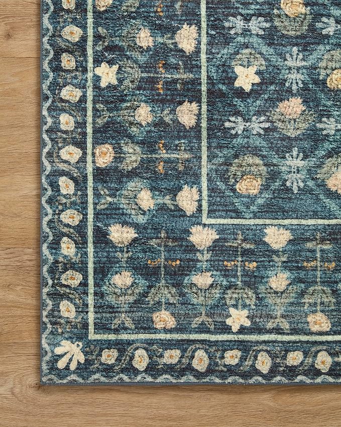 Rifle Paper Co. x Loloi Eden Collection EDE-03 Lattice Indigo 2'-6" x 7'-6" Runner Rug