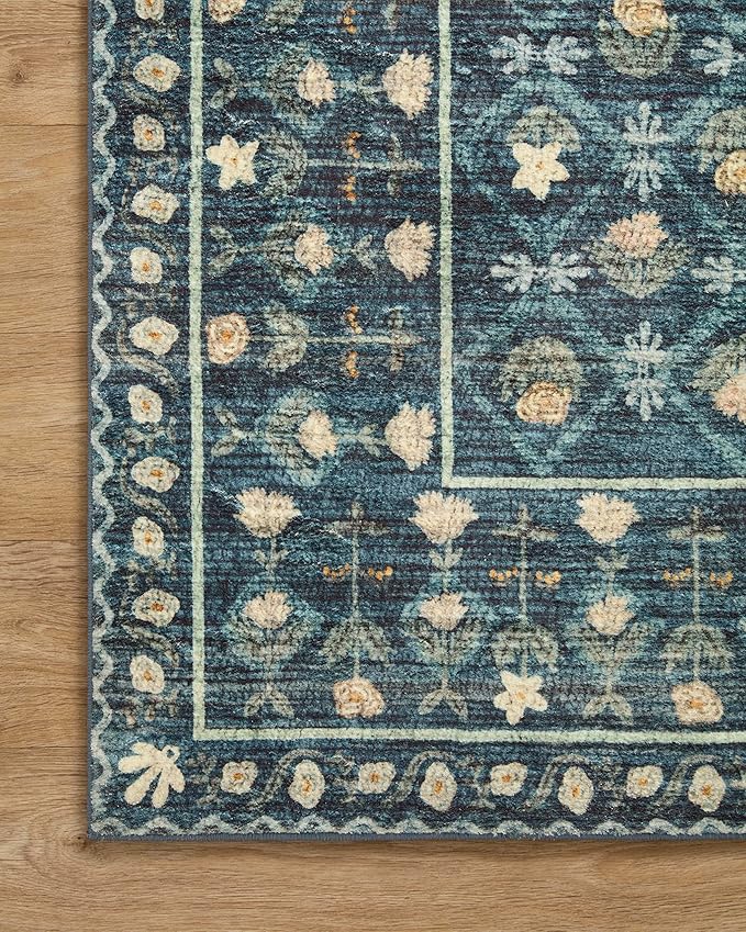 Rifle Paper Co. x Loloi Eden Collection EDE-03 Lattice Indigo 8'-6" x 11'-6" Area Rug