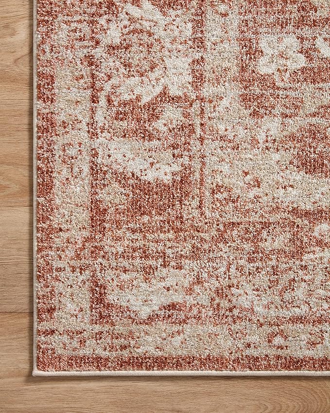 Loloi II Odette Collection ODT-03 Rust/Ivory 5'-3" x 7'-9" Area Rug