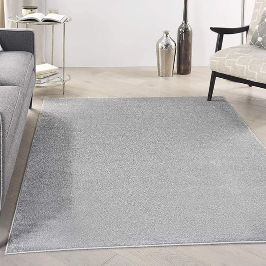 Nourison Essentials 5' x 8' Silver Gray Fabric Outdoor Area Rug (5' x 8')