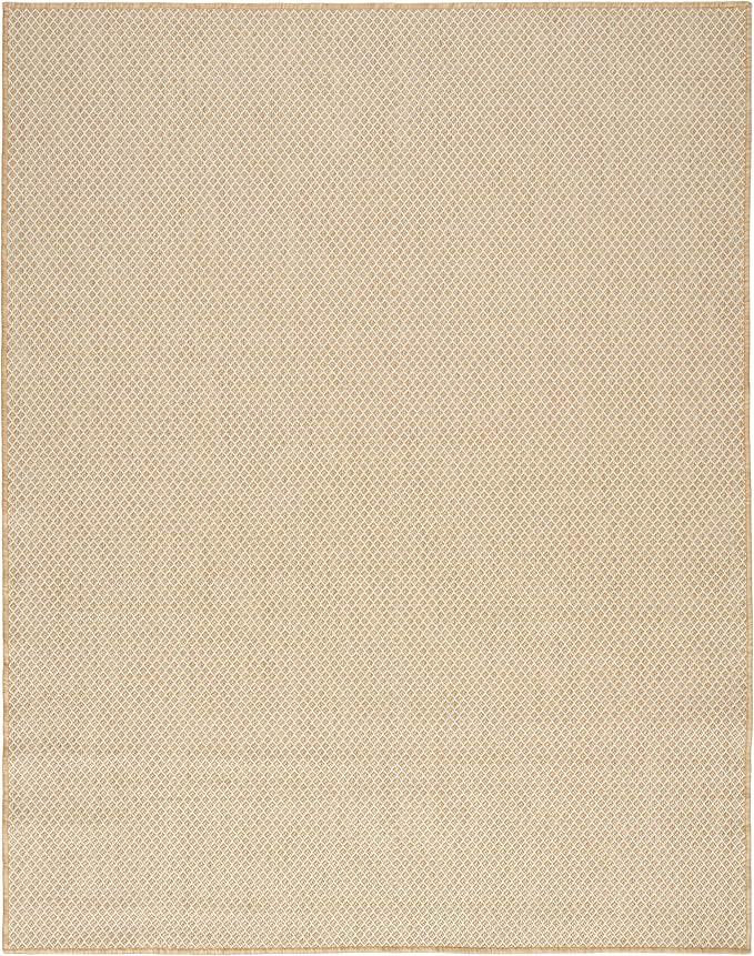 Nourison Courtyard Natural 9' x 12' Area Rug - Easy Clean, Non Shedding, Bed Room, Living Room, Dining Room, Kitchen (9' x 12')