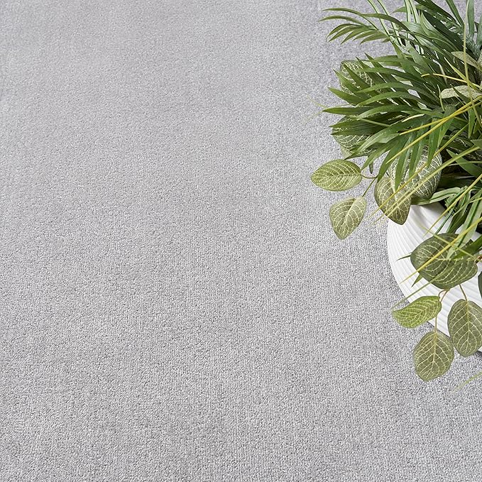 Nourison Essentials Indoor/Outdoor Silver Grey 6' x 9' Oval Area Rug, Easy Cleaning, Non Shedding, Bed Room, Living Room, Dining Room, Backyard, Deck, Patio (6x9 Oval)