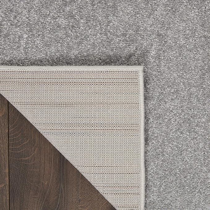 Nourison Essentials Indoor/Outdoor Silver Grey 10' x 14' Area Rug, Easy Cleaning, Non Shedding, Bed Room, Living Room, Dining Room, Backyard, Deck, Patio (10x14)