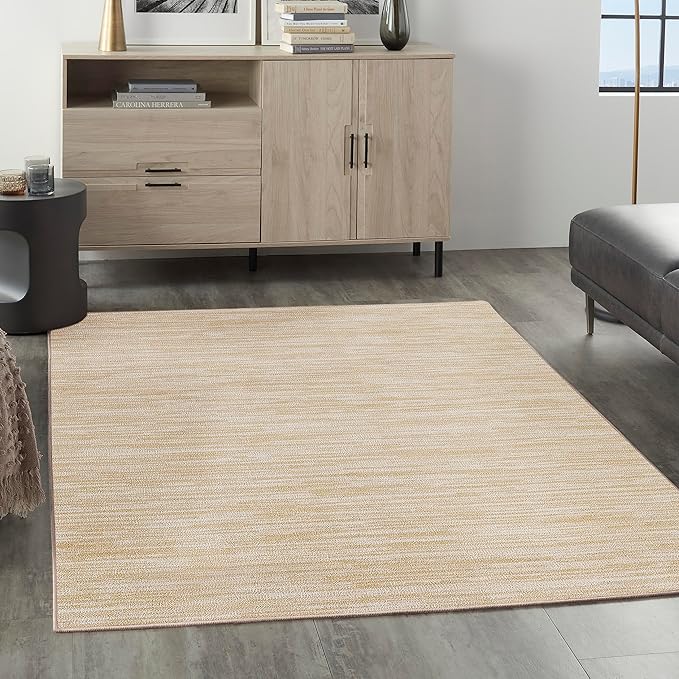 Nourison Essentials 4' x 6' Ivory Gold Fabric Area Rug