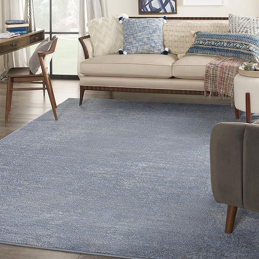 Nourison Essentials 8' x 10' Blue Gray Fabric Outdoor Area Rug (8' x 10')