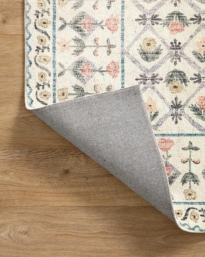 Rifle Paper Co. x Loloi Eden Collection EDE-03 Lattice Ivory 2'-6" x 7'-6" Runner Rug