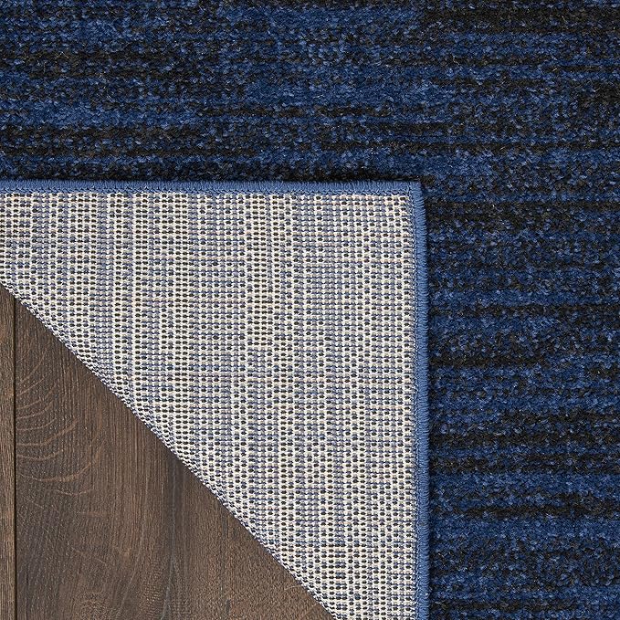 Nourison Essentials Indoor/Outdoor Midnight Blue 2'2" x 10' Area Rug, Easy Cleaning, Non Shedding, Bed Room, Living Room, Dining Room, Backyard, Deck, Patio (2x10)