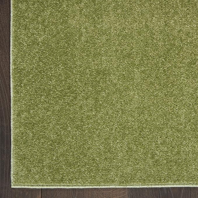 Nourison Essentials Indoor/Outdoor Green 8' x 10' Area Rug, Easy Cleaning, Non Shedding, Bed Room, Living Room, Dining Room, Backyard, Deck, Patio (8x10)