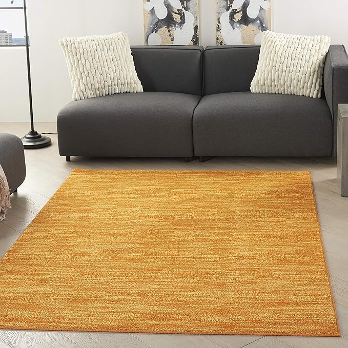 Nourison Essentials Indoor/Outdoor Sunburst 6' x 9' Area Rug, Easy Cleaning, Non Shedding, Bed Room, Living Room, Dining Room, Backyard, Deck, Patio (6x9)