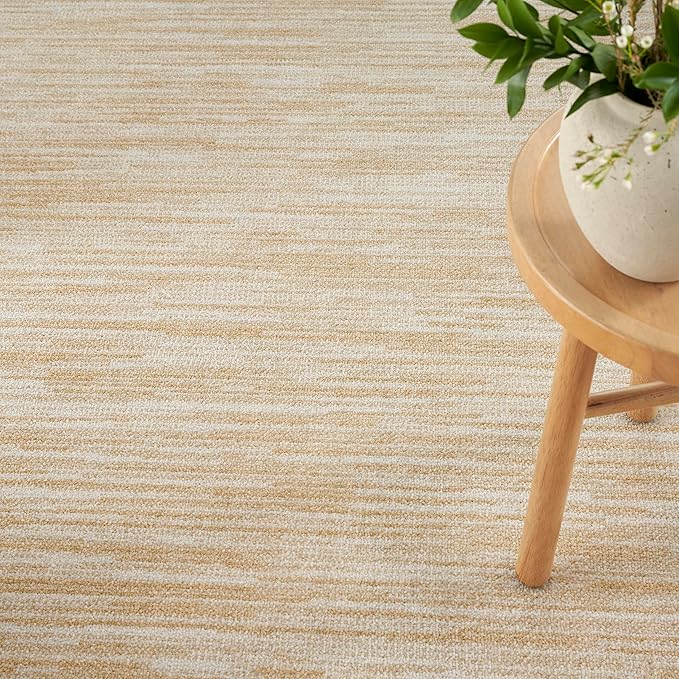 Nourison Essentials 9' x Square Ivory Gold Fabric Area Rug