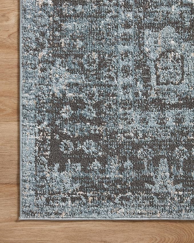 Loloi II Odette Collection ODT-08 Sky/Charcoal 4'-0" x 6'-0" Accent Rug