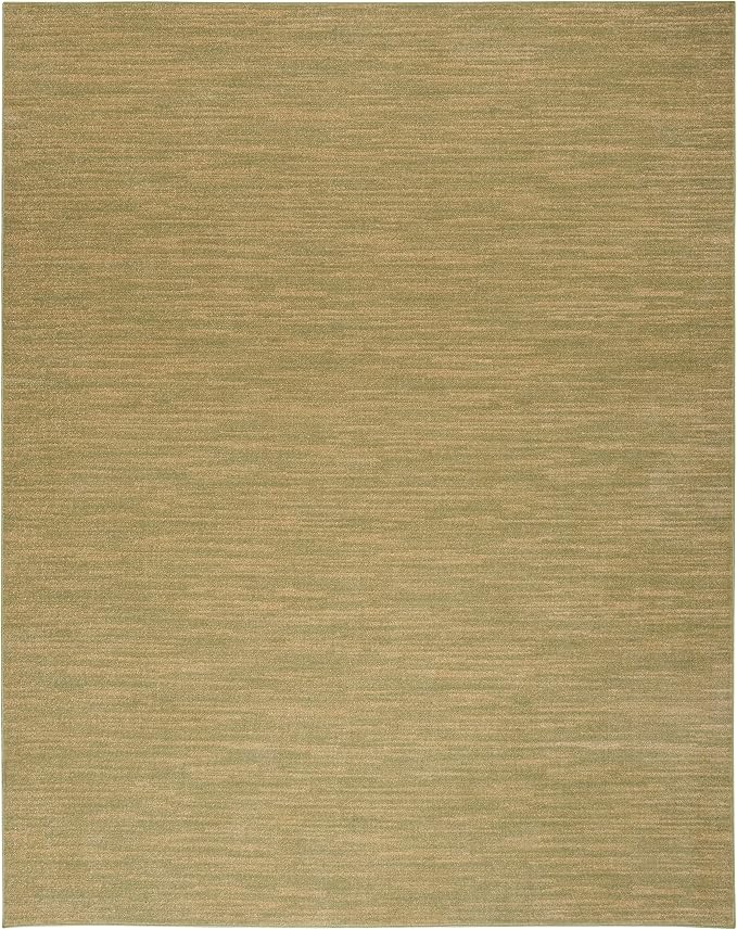 Nourison Essentials Indoor/Outdoor Green 6' x 9' Area Rug, Easy Cleaning, Non Shedding, Bedroom, Living Room, Dining Room, Backyard, Deck, Patio