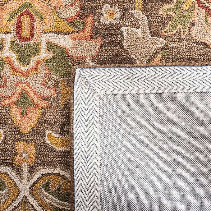 SAFAVIEH Courtyard Collection 6'7'' Square Green/Beige CY6062 Stripe Indoor/ Outdoor Patio Backyard Mudroom Area Rug