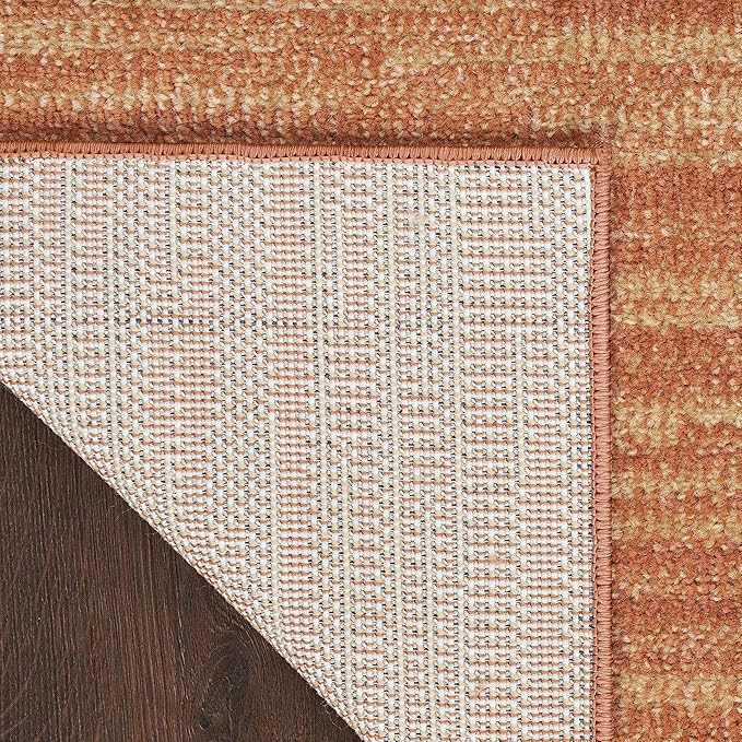 Nourison Essentials Indoor/Outdoor Rust 2'2" x 10' Area Rug, Easy Cleaning, Non Shedding, Bed Room, Living Room, Dining Room, Backyard, Deck, Patio (2x10)