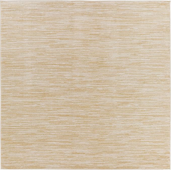 Nourison Essentials 9' x Square Ivory Gold Fabric Area Rug