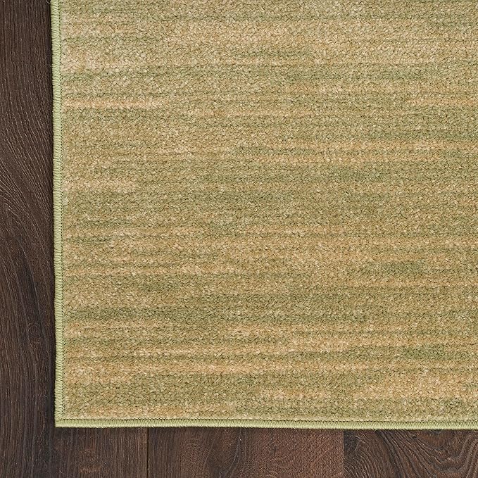 Nourison Essentials Indoor/Outdoor Green Gold 2'2" x 7'6 Area Rug, Easy Cleaning, Non Shedding, Bed Room, Living Room, Dining Room, Backyard, Deck, Patio (2x8)